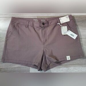 ANA NWT Womens Plus Size 18 Coffee Mid Rise 3.5" Inseam Shortie Shorts